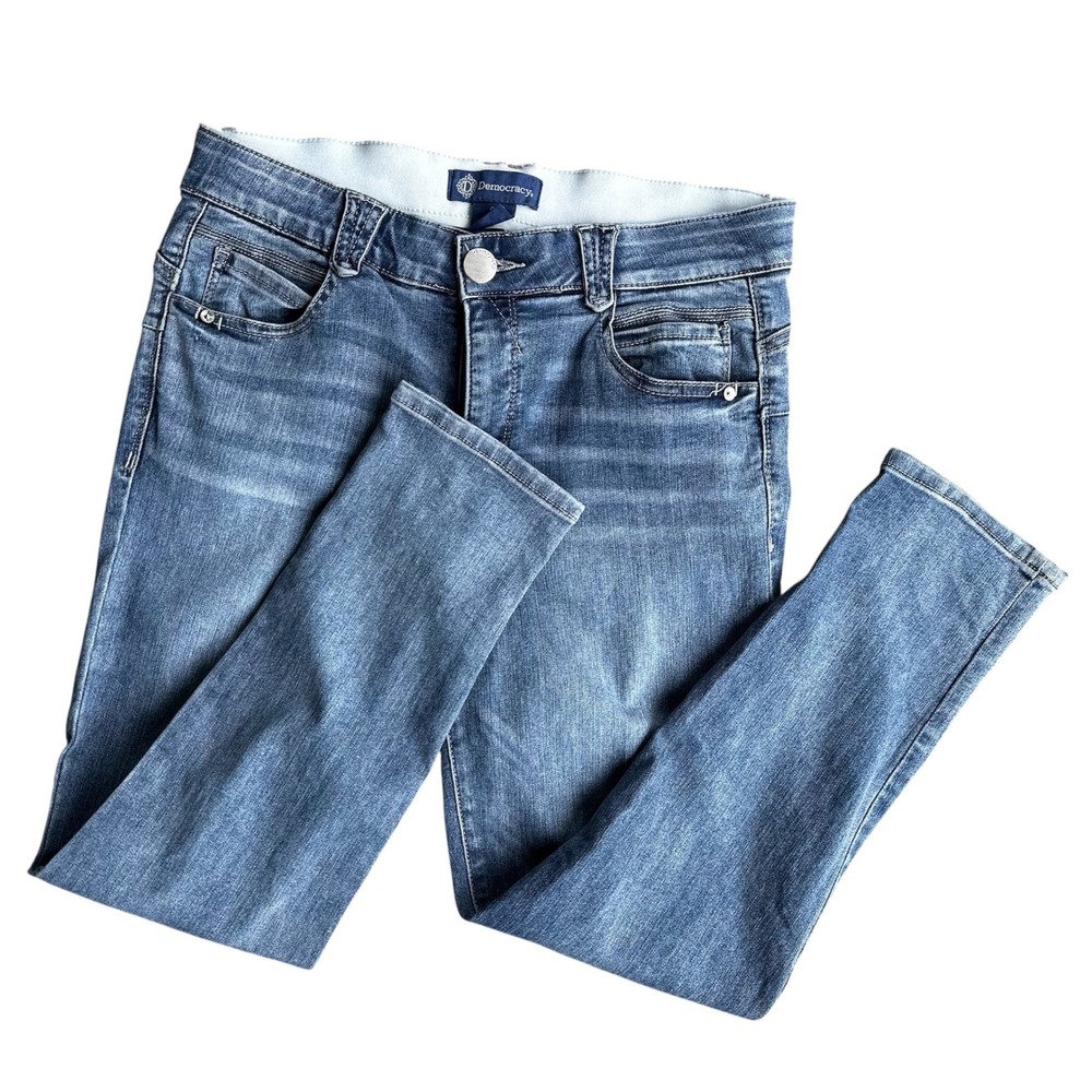Democracy Jeans Pants Ab solution Skinny Medium Wash Blue Denim Womens Size 8 - Picture 3 of 7